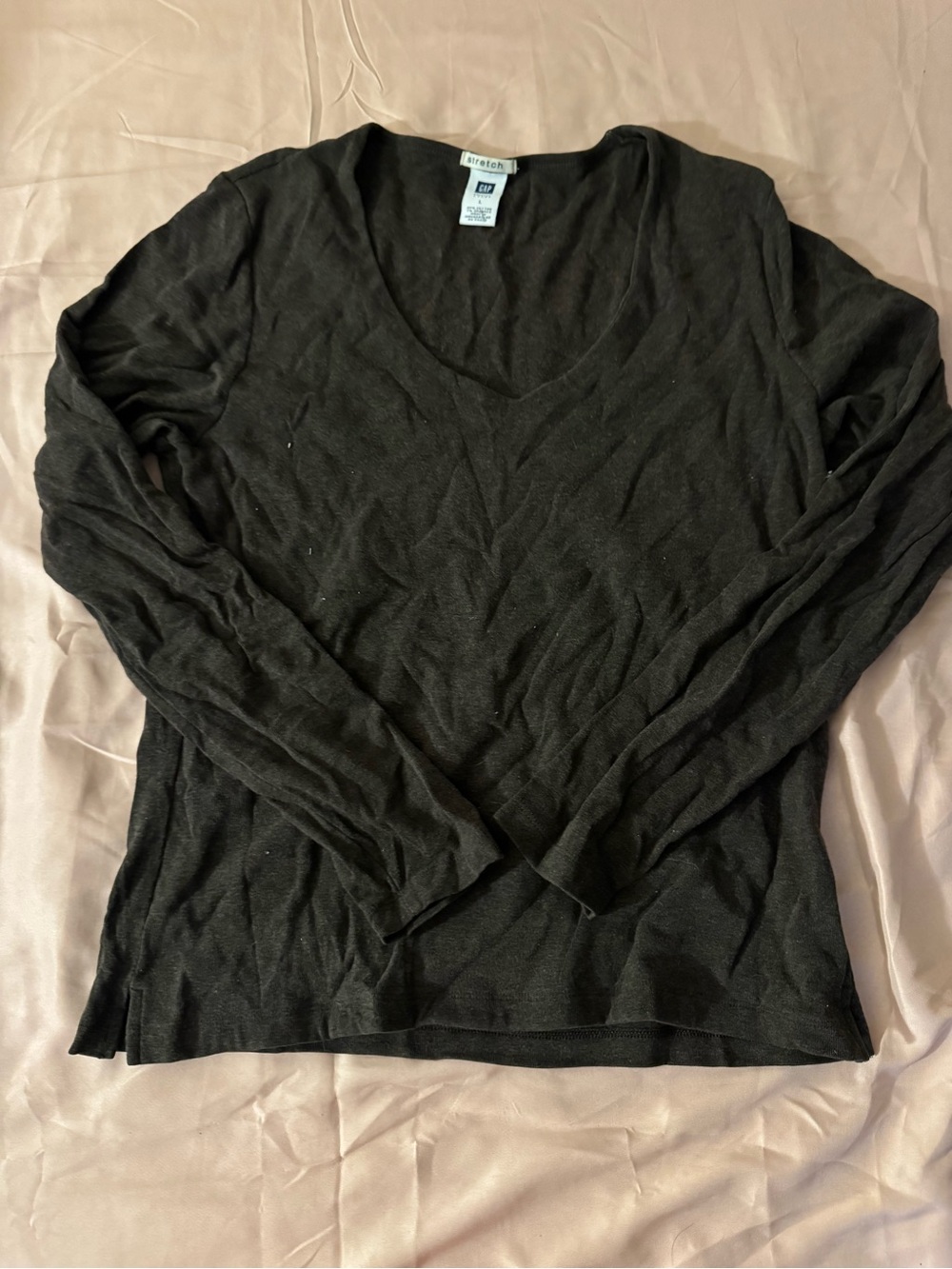 GAP Black V-Neck Long Sleeve Top